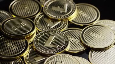 Bitcoins dijital cryptocurrency dönen çekim-Bitcoin Litecoin