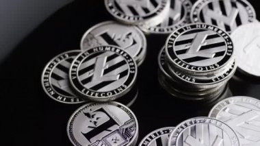 Bitcoins dijital cryptocurrency dönen çekim-Bitcoin Litecoin