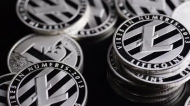 Bitcoins dijital cryptocurrency dönen çekim-Bitcoin Litecoin