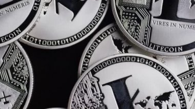 Bitcoins dijital cryptocurrency dönen çekim-Bitcoin Litecoin