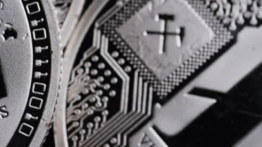 Bitcoins dijital cryptocurrency dönen çekim-Bitcoin Litecoin