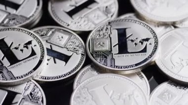 Bitcoins dijital cryptocurrency dönen çekim-Bitcoin Litecoin