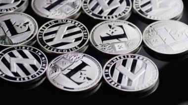 Bitcoins dijital cryptocurrency dönen çekim-Bitcoin Litecoin