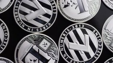 Bitcoins dijital cryptocurrency dönen çekim-Bitcoin Litecoin