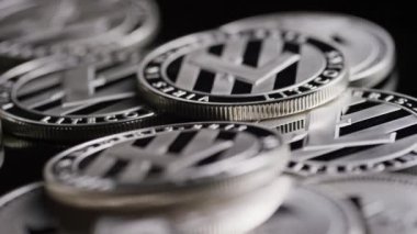 Bitcoins dijital cryptocurrency dönen çekim-Bitcoin Litecoin