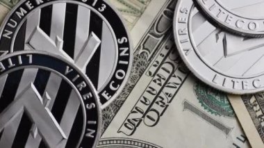 Bitcoins dijital cryptocurrency dönen çekim-Bitcoin Litecoin