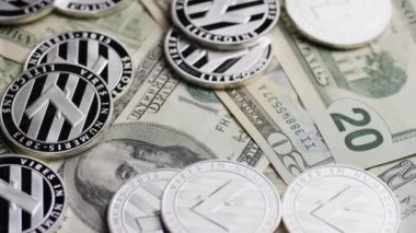 Bitcoins dijital cryptocurrency dönen çekim-Bitcoin Litecoin