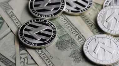 Bitcoins dijital cryptocurrency dönen çekim-Bitcoin Litecoin