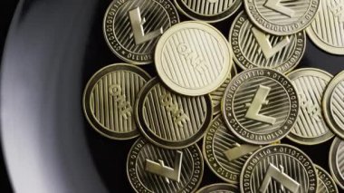 Bitcoins dijital cryptocurrency dönen çekim-Bitcoin Litecoin