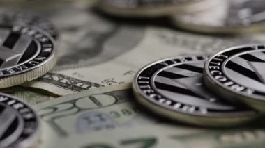 Bitcoins dijital cryptocurrency dönen çekim-Bitcoin Litecoin