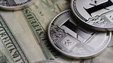 Bitcoins dijital cryptocurrency dönen çekim-Bitcoin Litecoin