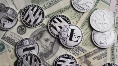 Bitcoins dijital cryptocurrency dönen çekim-Bitcoin Litecoin