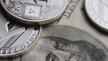 Bitcoins dijital cryptocurrency dönen çekim-Bitcoin Litecoin