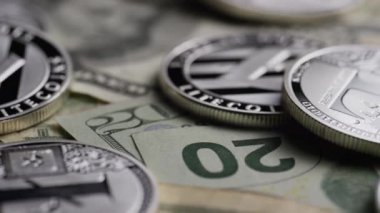 Bitcoins dijital cryptocurrency dönen çekim-Bitcoin Litecoin