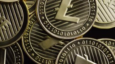 Bitcoins dijital cryptocurrency dönen çekim-Bitcoin Litecoin