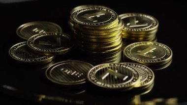 Bitcoins dijital cryptocurrency dönen çekim-Bitcoin Litecoin