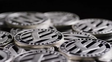 Bitcoins dijital cryptocurrency dönen çekim-Bitcoin Litecoin