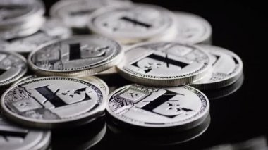 Bitcoins dijital cryptocurrency dönen çekim-Bitcoin Litecoin