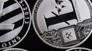 Bitcoins dijital cryptocurrency dönen çekim-Bitcoin Litecoin