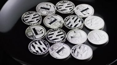 Bitcoins dijital cryptocurrency dönen çekim-Bitcoin Litecoin