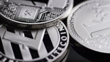 Bitcoins dijital cryptocurrency dönen çekim-Bitcoin Litecoin