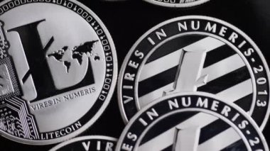 Bitcoins dijital cryptocurrency dönen çekim-Bitcoin Litecoin