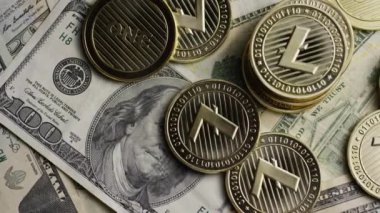 Bitcoins dijital cryptocurrency dönen çekim-Bitcoin Litecoin