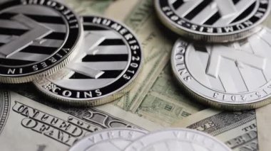 Bitcoins dijital cryptocurrency dönen çekim-Bitcoin Litecoin
