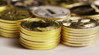 Bitcoins dijital cryptocurrency dönen çekim-Bitcoin karışık