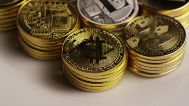 Bitcoins dijital cryptocurrency dönen çekim-Bitcoin karışık