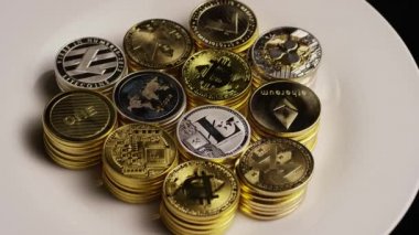 Bitcoins dijital cryptocurrency dönen çekim-Bitcoin karışık