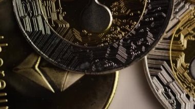 Bitcoins dijital cryptocurrency dönen çekim-Bitcoin karışık