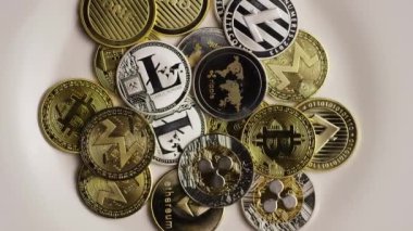 Bitcoins dijital cryptocurrency dönen çekim-Bitcoin karışık