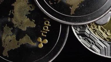 Bitcoins dijital cryptocurrency dönen çekim