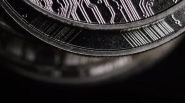 Bitcoins dijital cryptocurrency dönen çekim