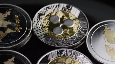 Bitcoins dijital cryptocurrency dönen çekim