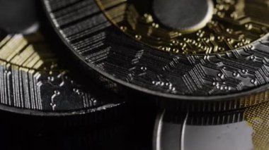 Bitcoins dijital cryptocurrency dönen çekim