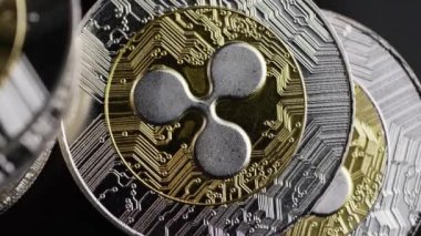 Bitcoins dijital cryptocurrency dönen çekim