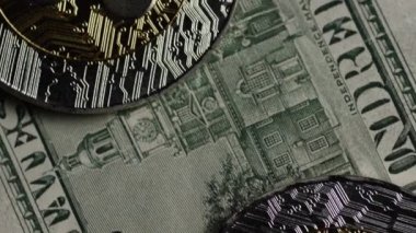 Bitcoins dijital cryptocurrency dönen çekim