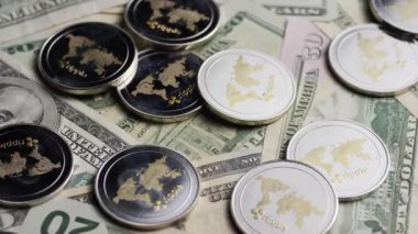 Bitcoins dijital cryptocurrency dönen çekim