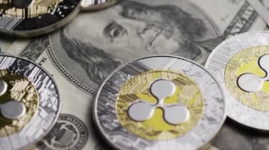 Bitcoins dijital cryptocurrency dönen çekim