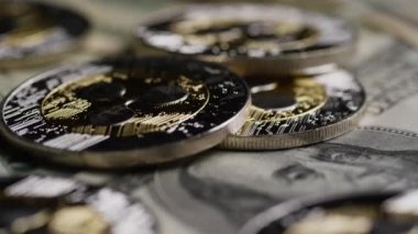 Bitcoins dijital cryptocurrency dönen çekim