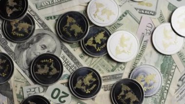 Bitcoins dijital cryptocurrency dönen çekim