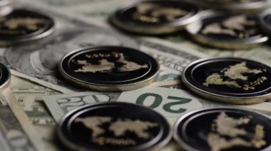 Bitcoins dijital cryptocurrency dönen çekim