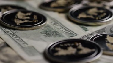 Bitcoins dijital cryptocurrency dönen çekim