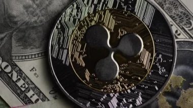 Bitcoins dijital cryptocurrency dönen çekim