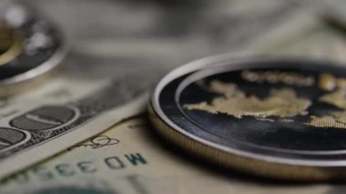 Bitcoins dijital cryptocurrency dönen çekim