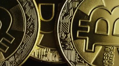 Bitcoins dijital cryptocurrency dönen çekim