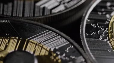 Bitcoins dijital cryptocurrency dönen çekim
