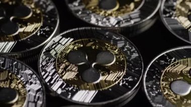 Bitcoins dijital cryptocurrency dönen çekim